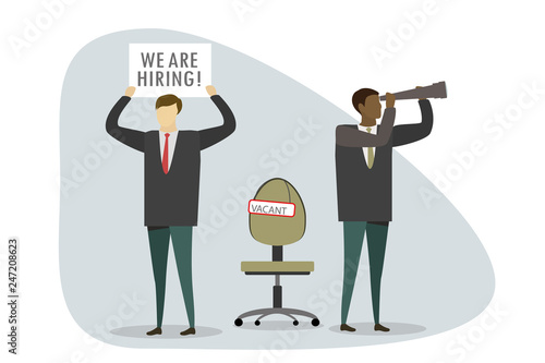 Businessmen are hiring, human resource recruitment concept,