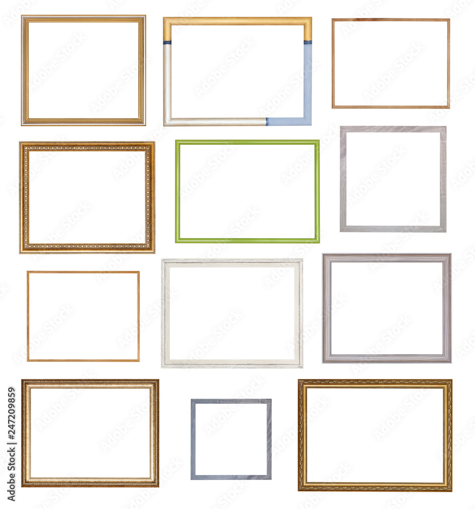 collage from various empty wooden picture frames collage from various empty wooden picture frames