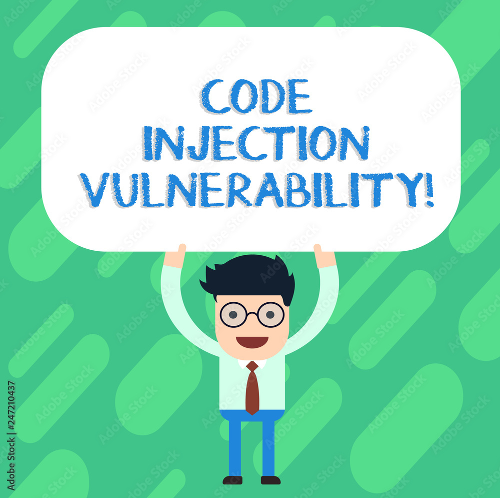 Handwriting text Code Injection Vulnerability. Concept meaning ...