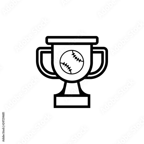 trophy baseball icon vector. trophy baseball vector design. sign design. flat style. Vector EPS 10