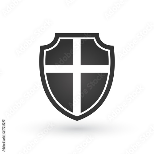Vector crusaders shield, Vector illustration isolated on white background.