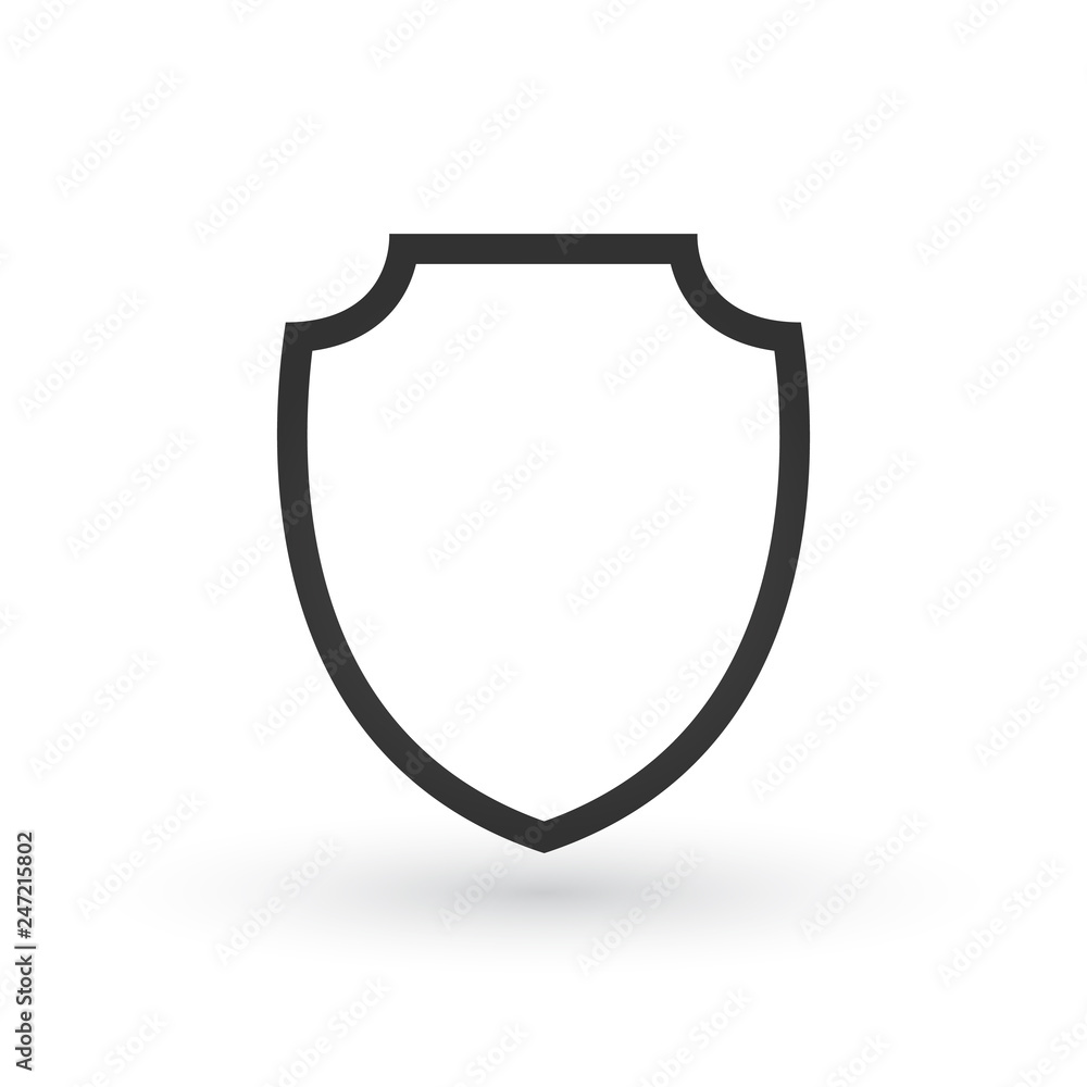 Shield Icon in trendy flat style design. Shield symbol for web site design, logo, app, UI, presentation. Vector illustration isolated on white background. Shield Icon in trendy flat style design. Shield symbol for web site design, logo, app, UI, presentation. Vector illustration isolated on white background.