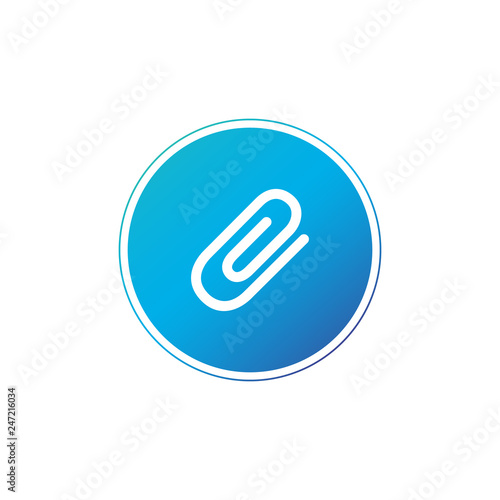 Free Download Paper clip in circle icon. Flat design style. Paper clip simple silhouette. Modern, minimalist, round icon in stylish colors. - GFXLoad