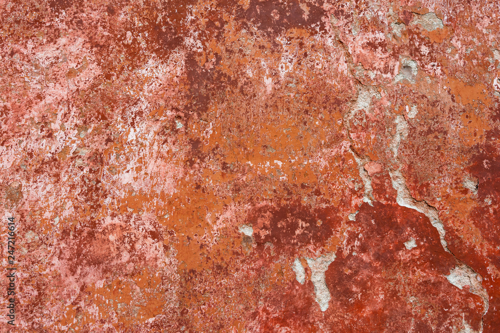 Hintergrund-alte rote Farbe an einer Wand Hintergrund-alte rote Farbe an einer Wand