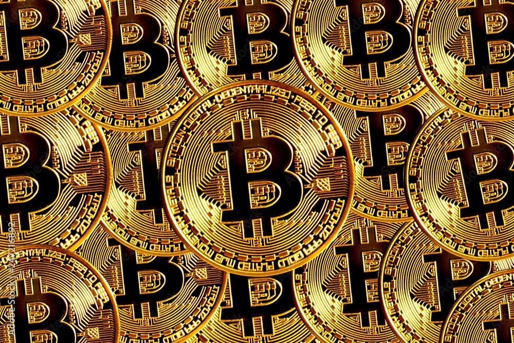 Many bitcoins coins. Can be use as background
