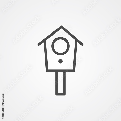 Bird house vector icon sign symbol