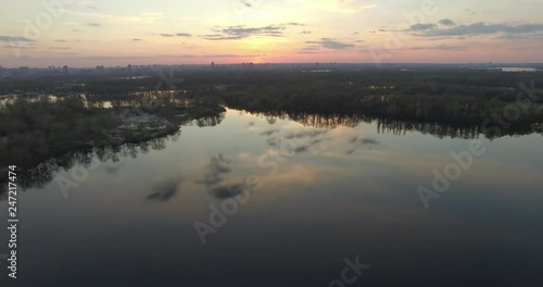 Wallpaper Mural Sunset From Drone.Golden Sunset From Drone. Aerial Blue Sunset.Blue Sunset On Summer Field From Drone.Aerial View Flying Over Field Into Dramatic Sunset.Drone View Of Metropolis During Sunset. Torontodigital.ca