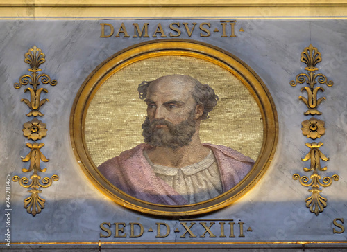 Pope Damasus II, born Poppo de' Curagnoni, was Pope from 17 July 1048 to his death on 9 August 1048, basilica of Saint Paul Outside the Walls, Rome, Italy photo