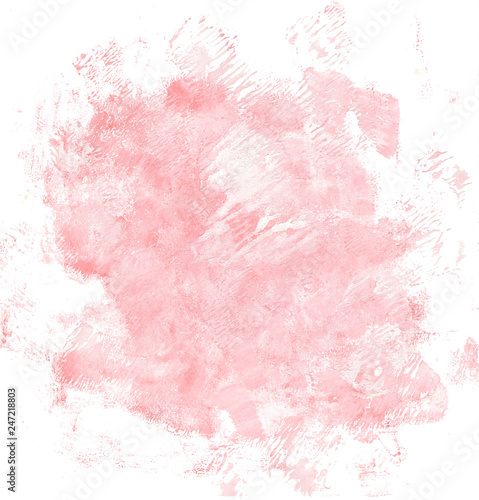 Grunge hand drawn with a brush. Curved brush stroke. pink color