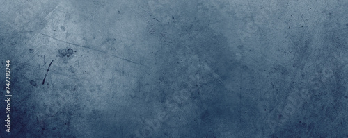 Blue textured concrete wide wall background