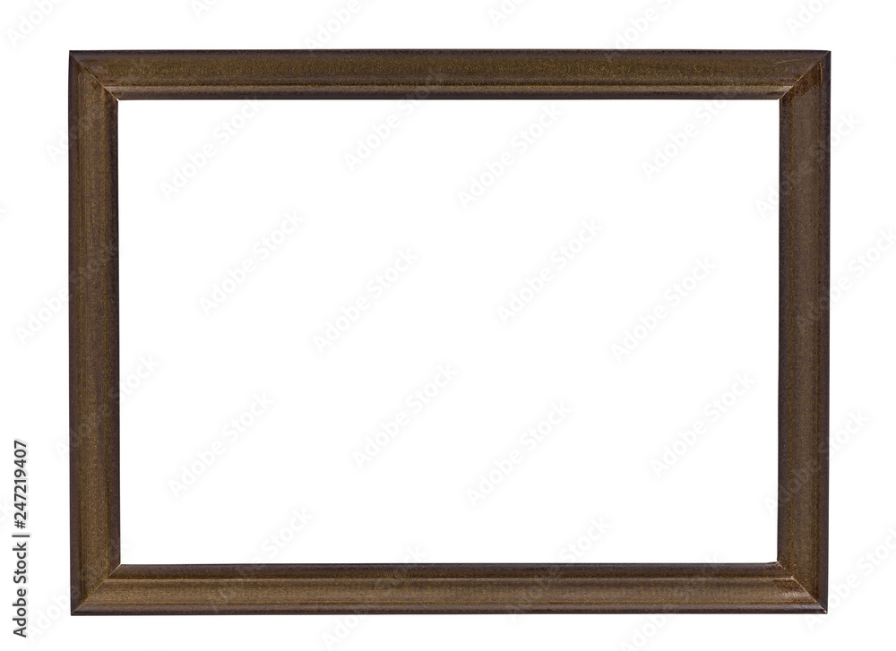 Brown wooden picture frame on white background Brown wooden picture frame on white background