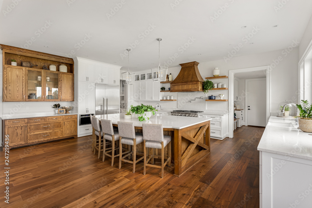 White Kitchen With Dark Wood Floors Floor Roma