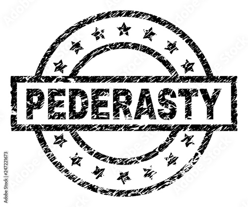 Bilde på lerret PEDERASTY stamp seal watermark with distress style