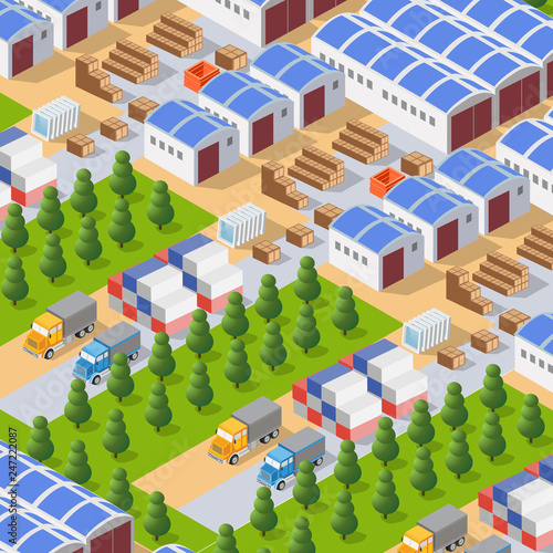 Perspective panorama of the landscape