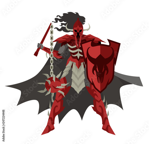 evil red morning star spike ball dark knight