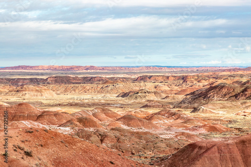 Looking out over the colorful rocks in the Painted Desert, Arizona