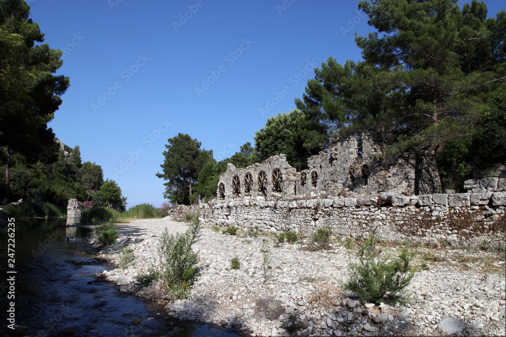 Olympos ancient city in Kumluca, Antalya