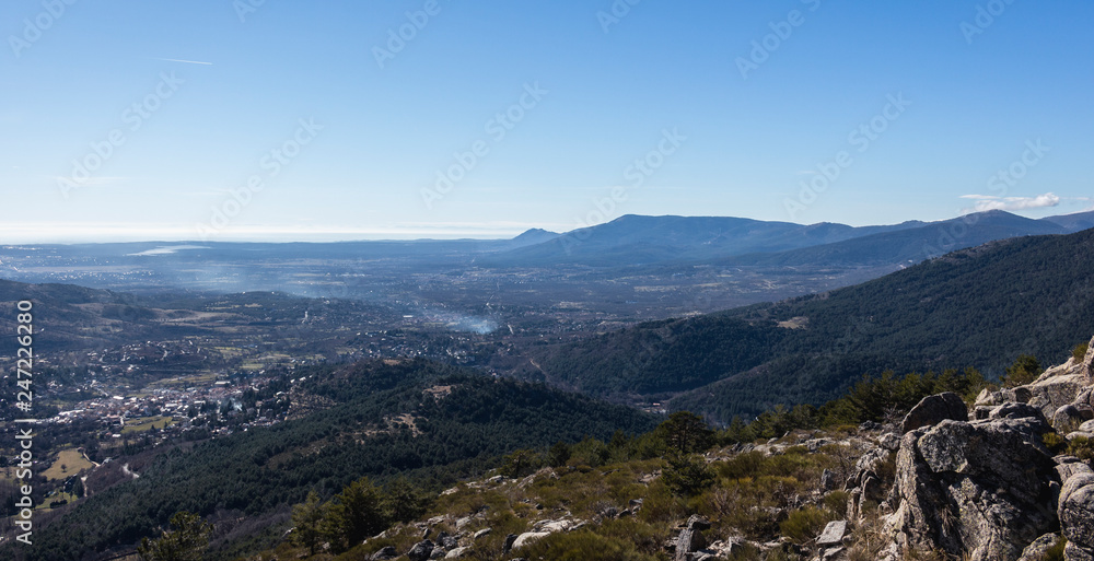 Naklejka premium Mountains and wild forests full of color