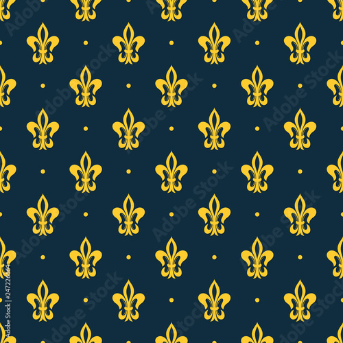 Lily flower (fleur-de-lis) seamless pattern