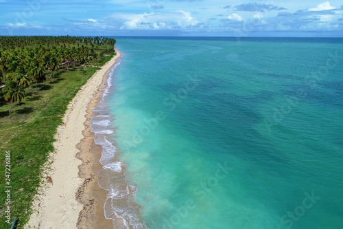 São Miguel dos Milagres and Passo de Camaragibe, Alagoas, Brazil. Fantastic landscape. Great beach scene. Paradise beach with crystal water. Brazillian Caribbean. Dream, peace, balance, inspiration. © ByDroneVideos