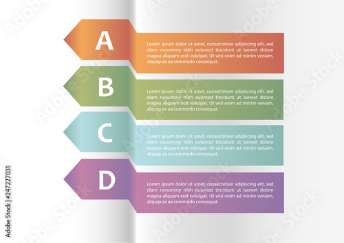 Vector colorful 3d info graphics in pastel colors.