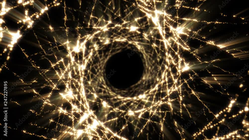 4K Abstract motion background animation shining particles sparks and ...