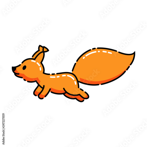squirrel funny, cute cartoon character in a flat style. © Valerii