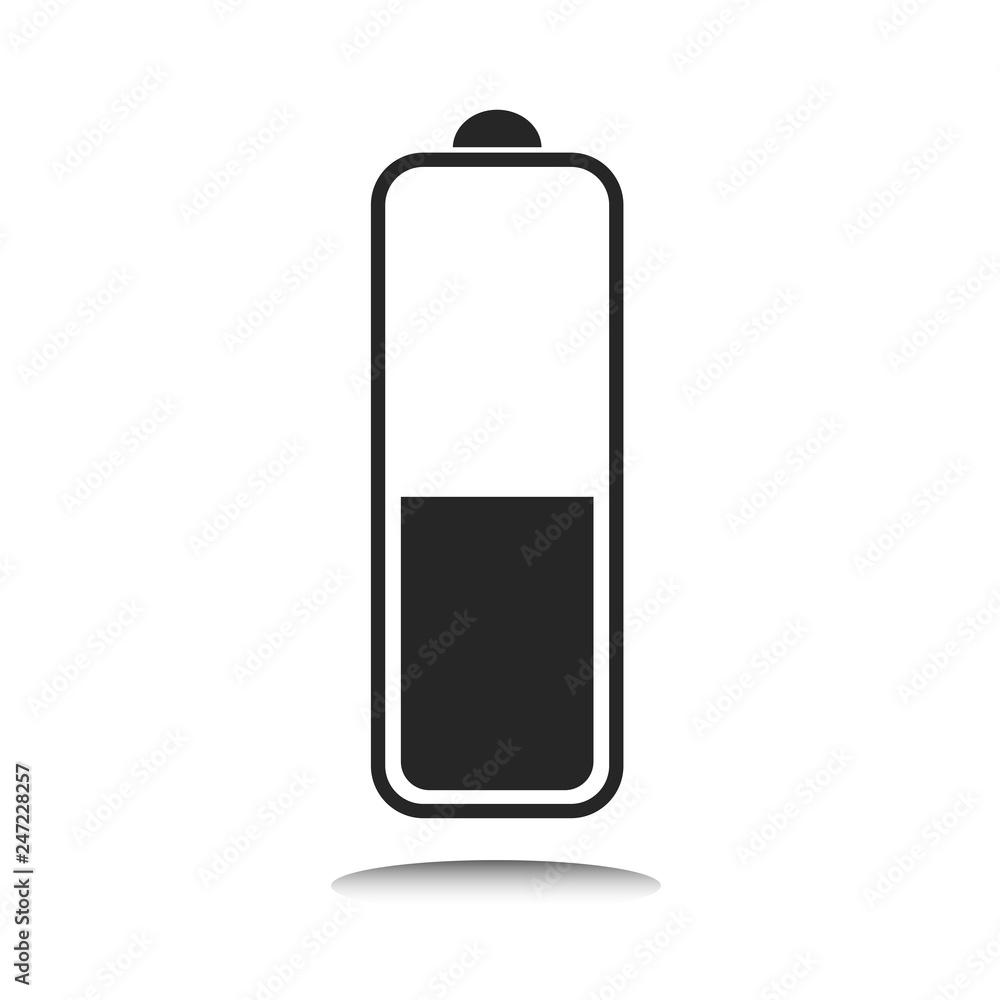 Energy Battery indicator icon with indicator, level of charge. Vector Illustration. White background. Energy Battery indicator icon with indicator, level of charge. Vector Illustration. White background.