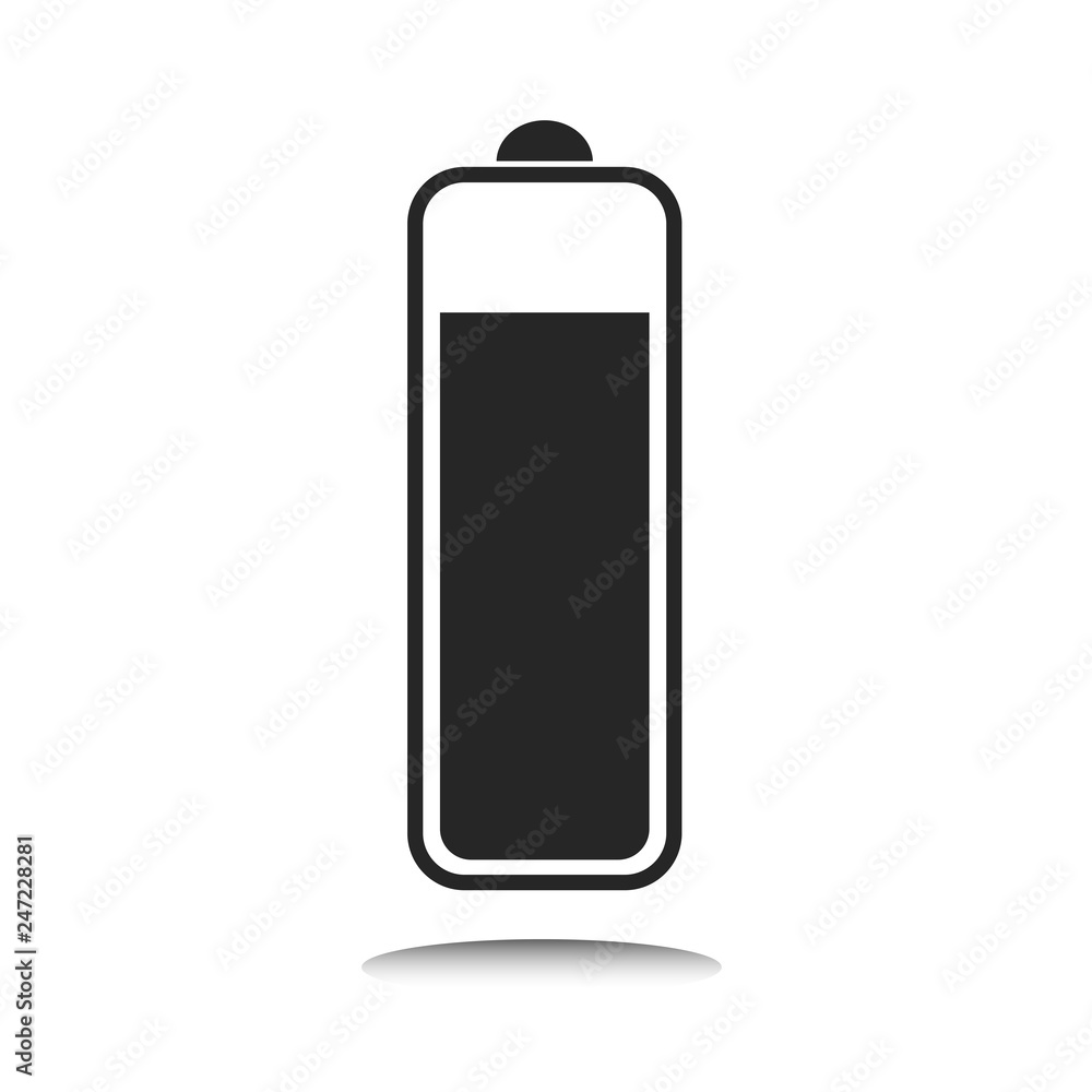 Energy Battery indicator icon with indicator, level of charge. Vector Illustration. White background. Energy Battery indicator icon with indicator, level of charge. Vector Illustration. White background.