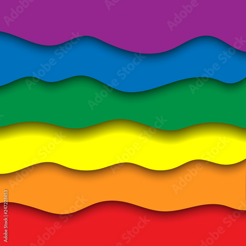 Raimbow paper cut background. LGBT flag. © soloviivka