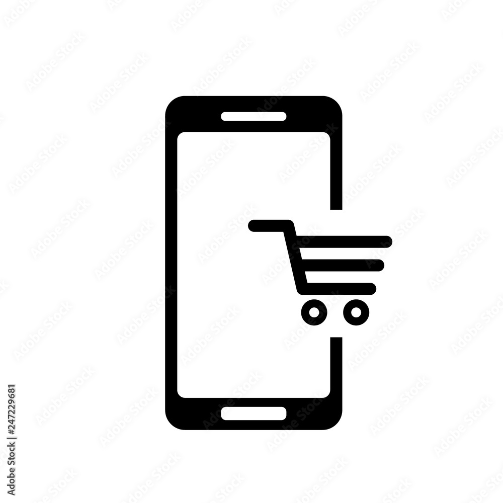 Mobile phone shopping or online shopping with cart Mobile phone shopping or online shopping with cart