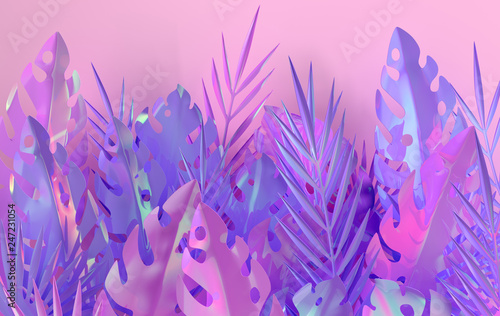 Tropical iridescent palm le...