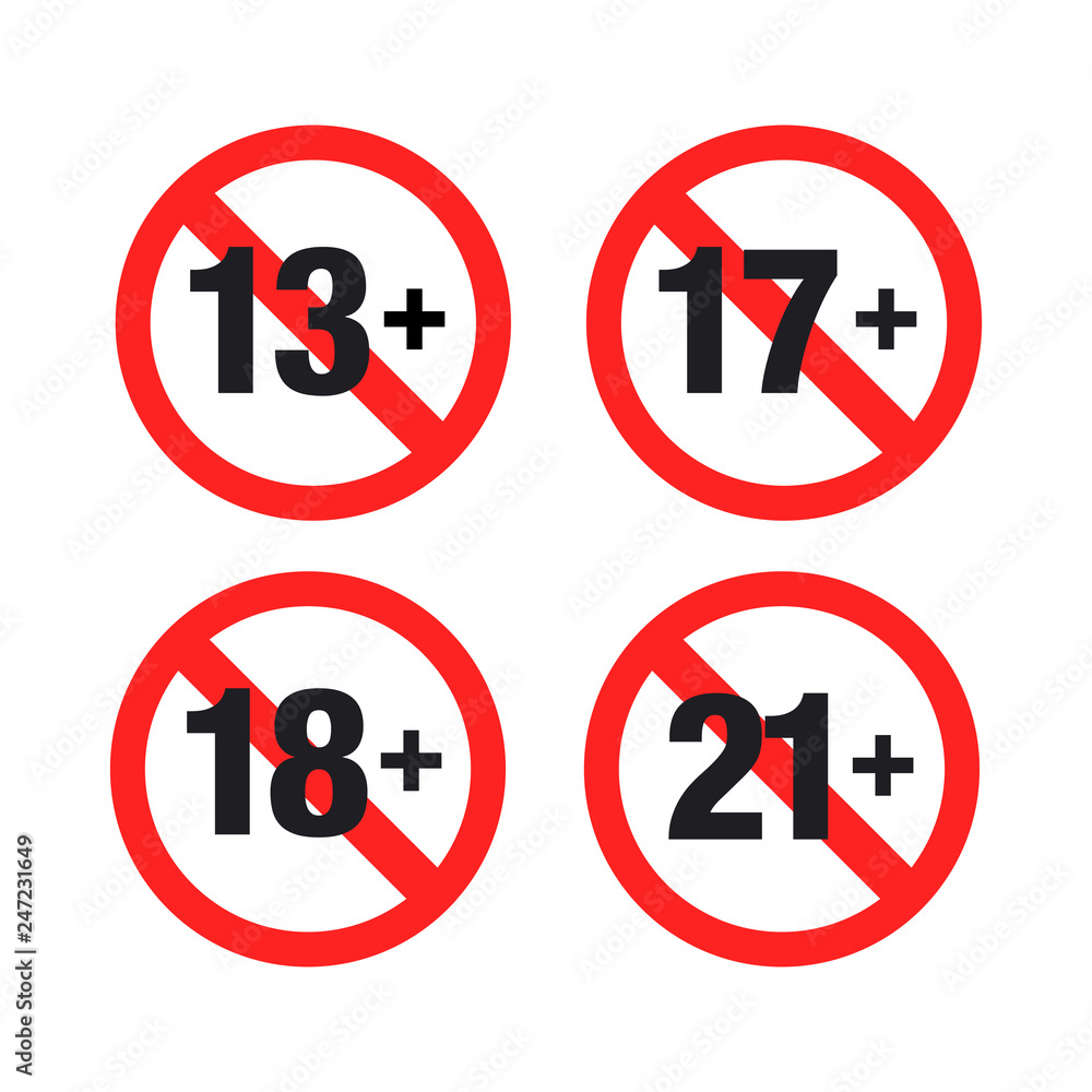 A set of Age restriction. Vector Illustration A set of Age restriction. Vector Illustration