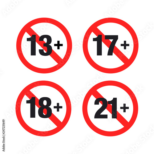 Free Download A set of Age restriction. Vector Illustration - GFXLoad