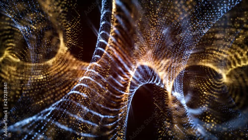 4K Abstract motion background animation shining particles stars sparks ...