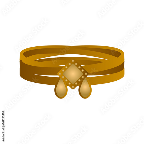 Isolated gold bracelet image. Vector illustration design