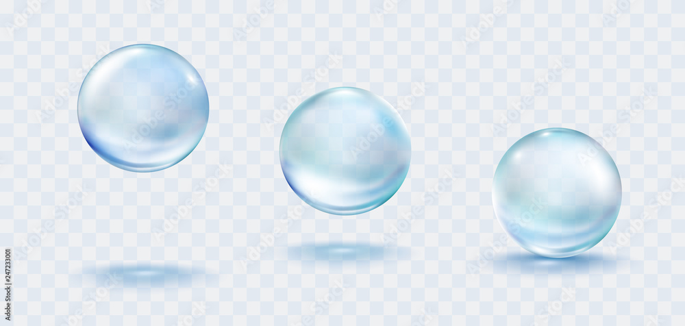 Transparent Water Realistic Glass Bubbles Bubbles Jpg Vector Jpg