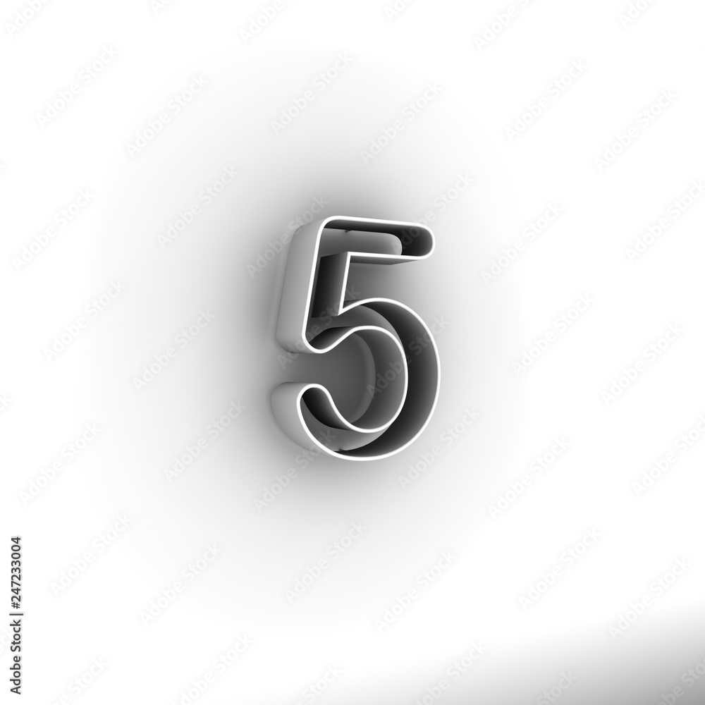 Design numbers five on a white background. 3D illustration. Design numbers five on a white background. 3D illustration.