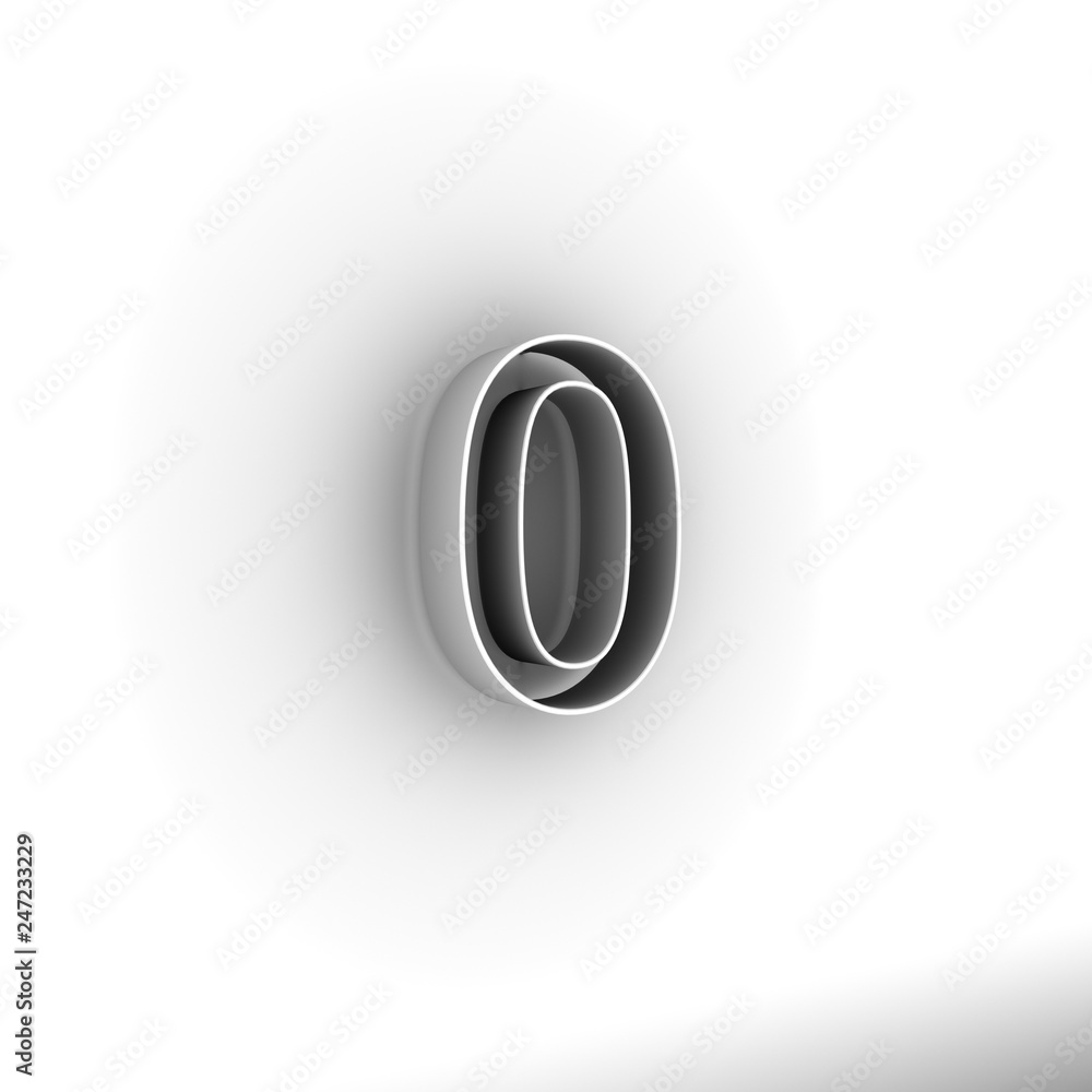Design numbers zero on a white background. 3D illustration. Design numbers zero on a white background. 3D illustration.