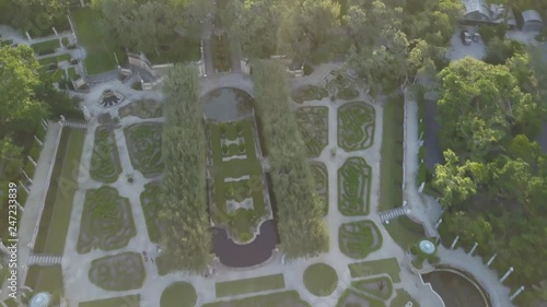 Vizcaya park in Miami aerial drone footage photo