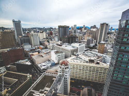 Highrises in San Francisco's Financial District, look up view