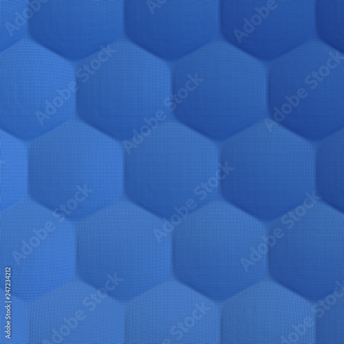 Blue abstract waves with gold dots. Blue background in modern style.
