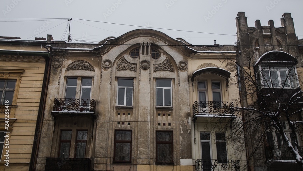 Ancient architecture in the center of Lviv
