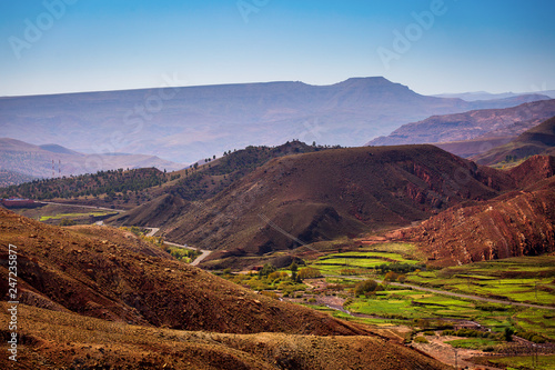 Colourful landscape of Atlas Mountains in Morocco.
