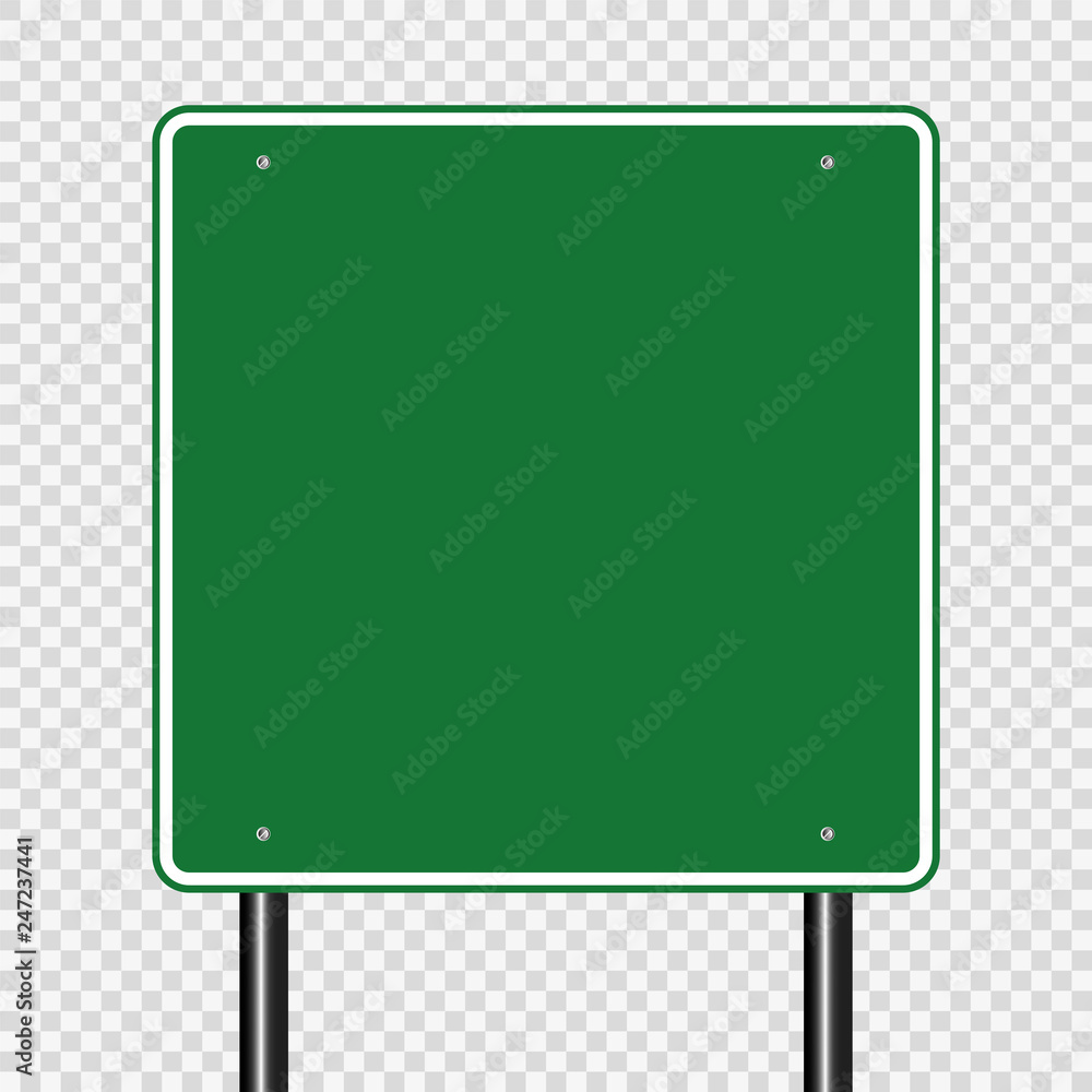 sign road green board on transparent background sign road green board on transparent background