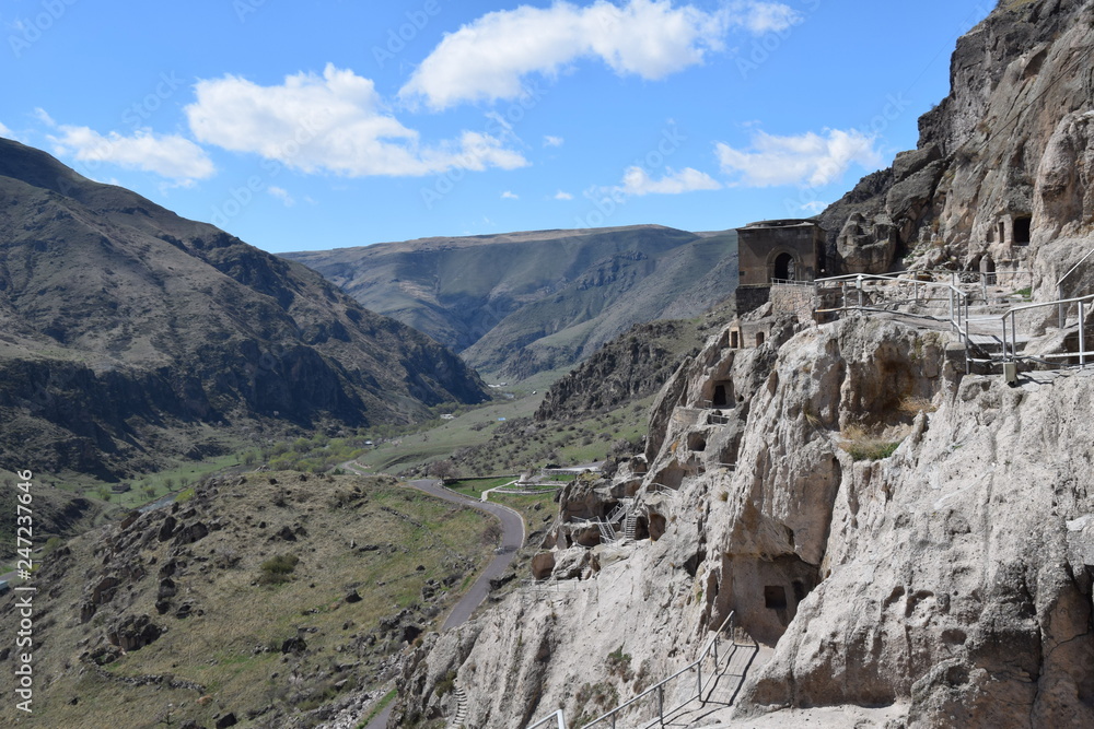 hidden caves in the mountains panorama view high hidden caves in the mountains panorama view high