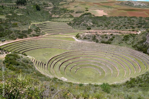 Ancient inca circular terraces at Moray agricultural experimental station peru © Sergey P