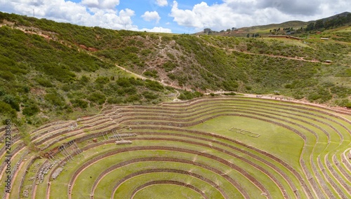 Ancient inca circular terraces at Moray agricultural experimental station peru © Sergey P