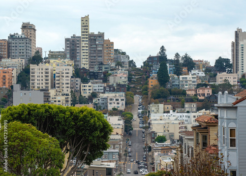 Famous Lombard Street, San Francisco, California, USA