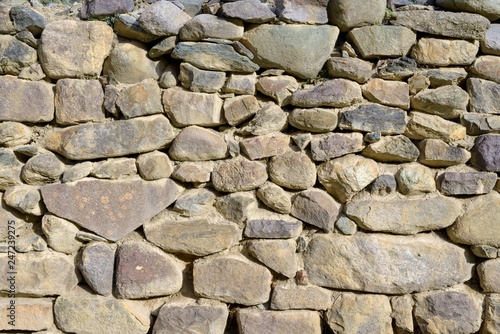 Inca wall in the old ruins in Peru